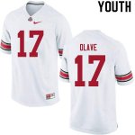 NCAA Ohio State Buckeyes Youth #17 Chris Olave White Nike Football College Jersey ZLO0445EE